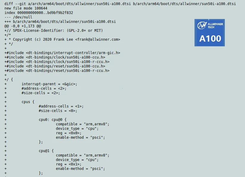 Allwinner Submits A100 Initial Support To Mainline Linux Cnx Software