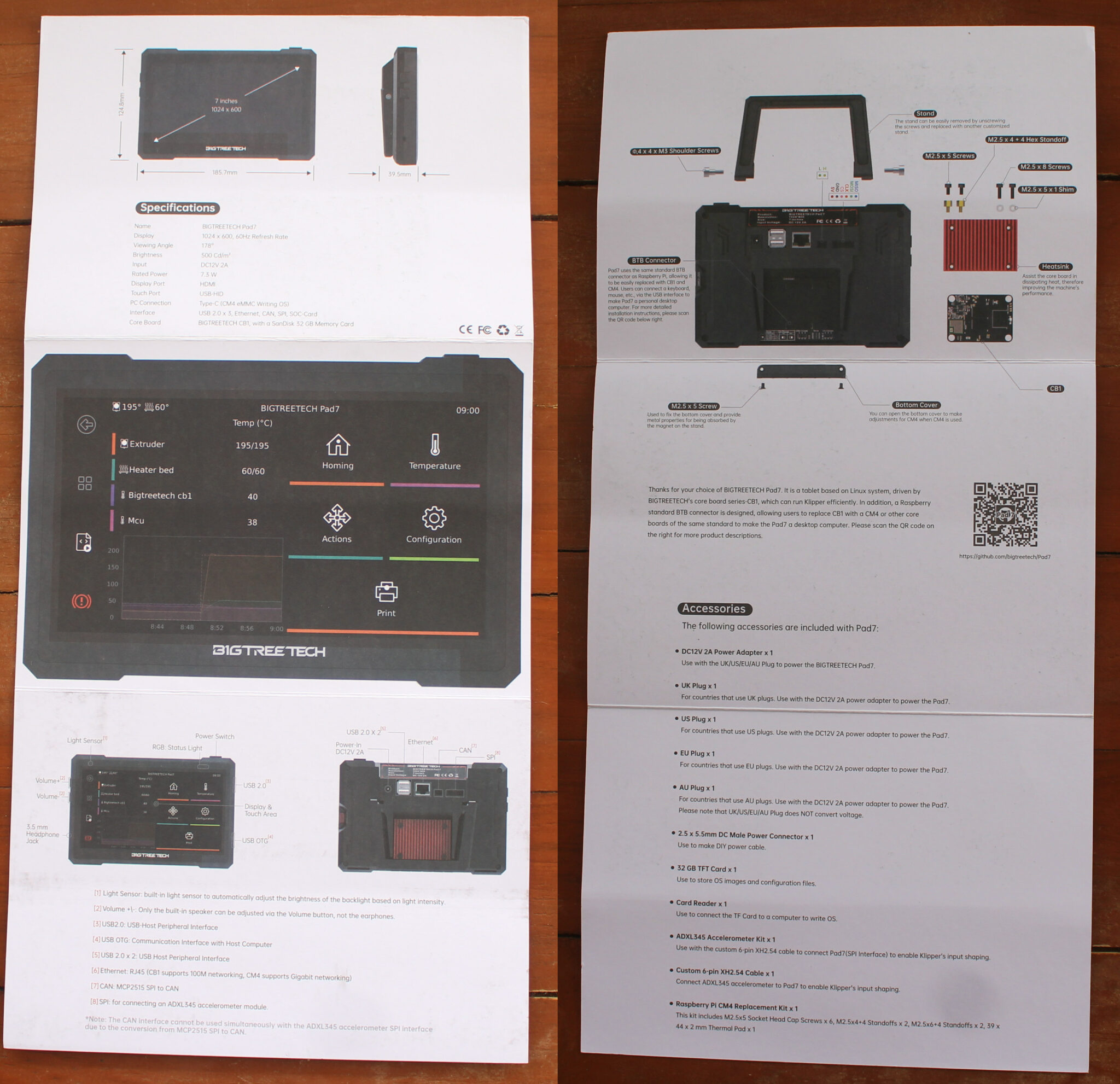 BIGTREETECH Pad 7 7-inch 3D Printer Control Display Runs Klipper On ...