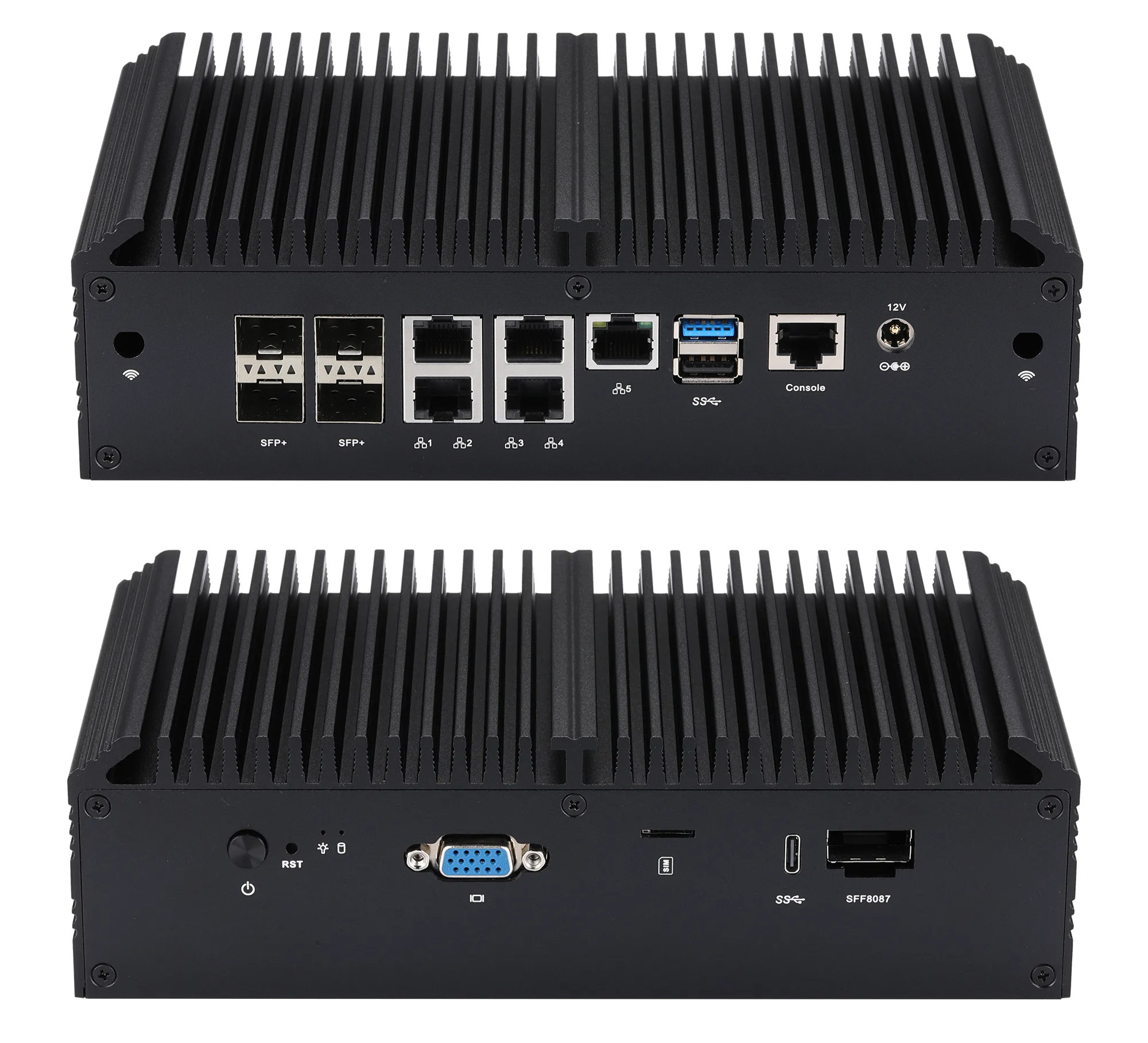 Qotom Q20332G9-S10 fanless mini PC features four 10 GbE and five 2.5GbE  ports - CNX Software