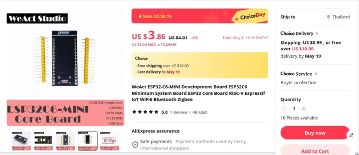 Cheapest ESP32-C6 board