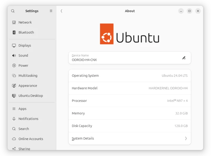 ODROID-H4 About Ubuntu 24.04