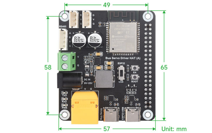 Bus Servo Driver HAT A details size (1)