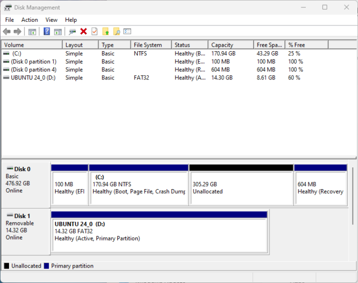 Cincoze DS-1402 SSD Partition Windows 11 Ubuntu 24.04