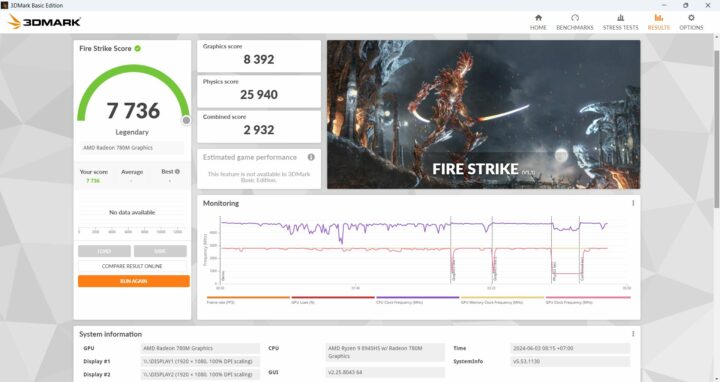 GEEKOM A8 3DMARK