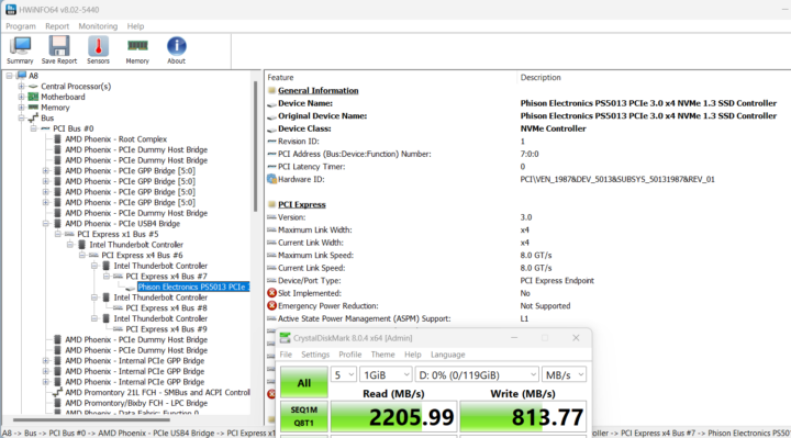 Geekom A8 USB4 speed