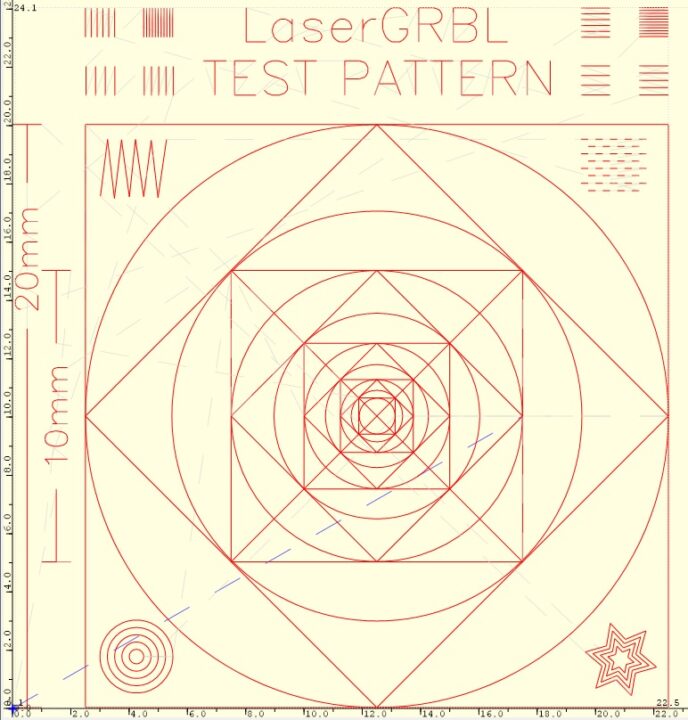 LaserGRBL accuracy test pattern