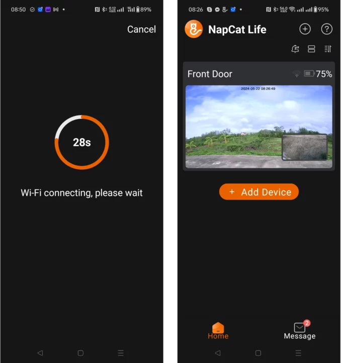 NapCat Life app video doorbell connected