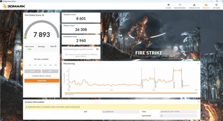 3DMark Fire Strike GEEKOM AE7