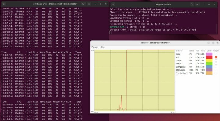 GEEKOM AE7 Ubuntu Stress Test