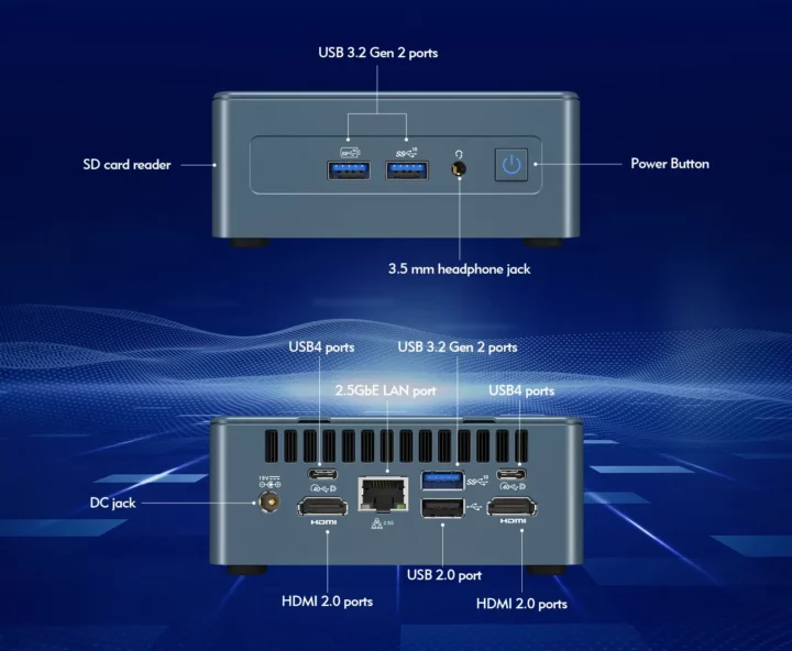 GEEKOM Mini IT12 mini PC ports