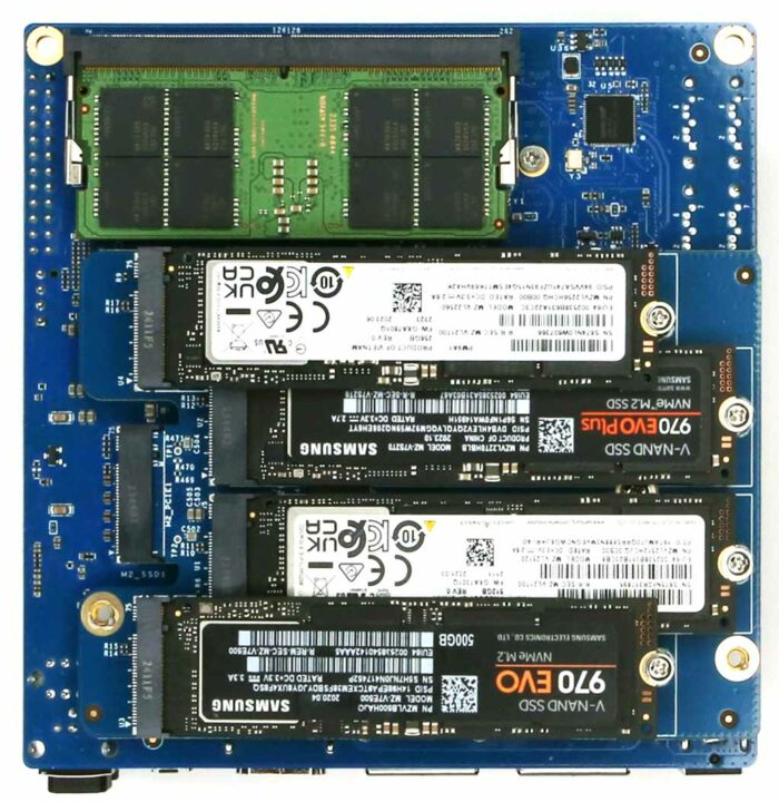 M.2 card 4x1 on ODROID-H4 with four NVMe SSD