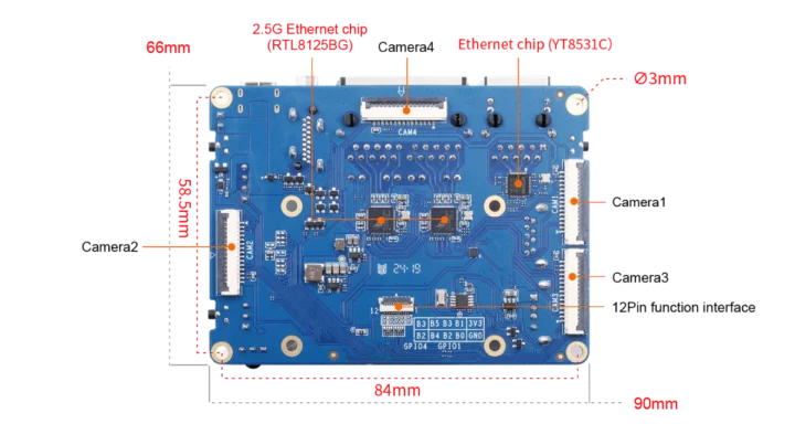 Orange Pi CM5 Carrier board MIPI Camera interfaces