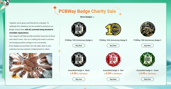 PCBWAY Badge Charity Sales