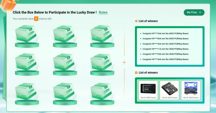 PCBWay 10th anniversary lucky draw