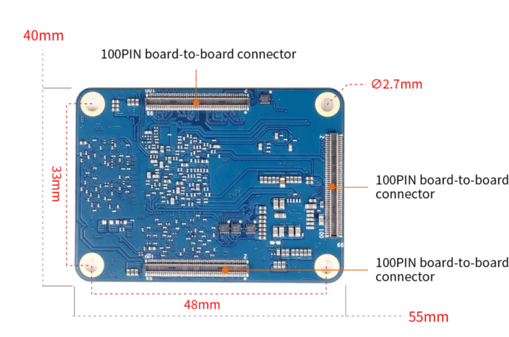 Raspberry Pi CM4 CM5 compatible module three B2B connectors