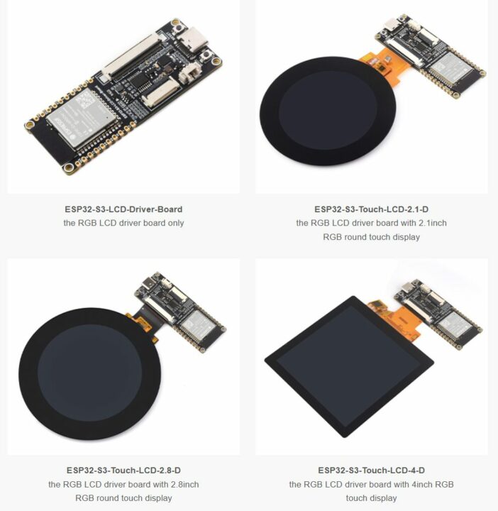 Waveshare ESP32-S3 LCD Driver Board Options