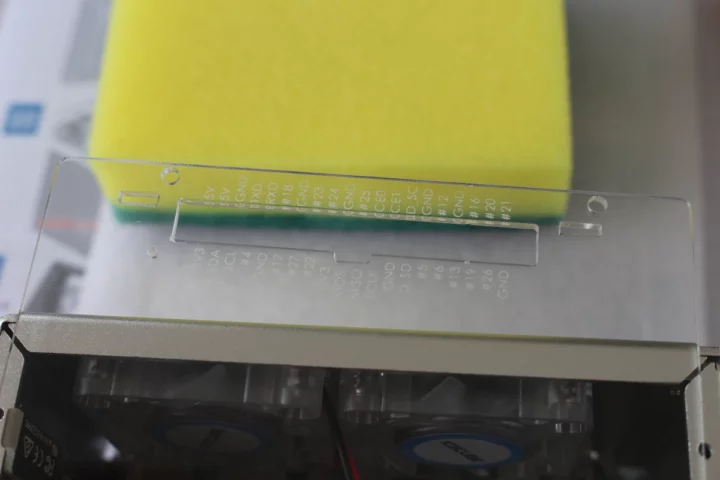 clean up GPIO marking acrylic plate wet sponge