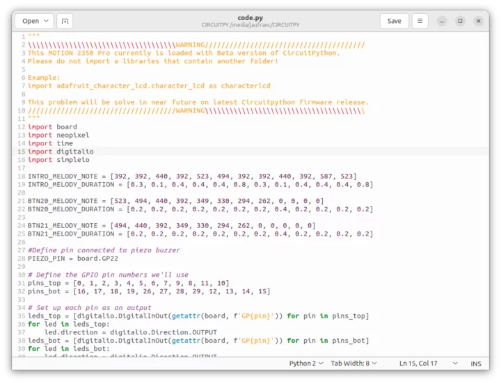 RP2350 CircuitPython demo code