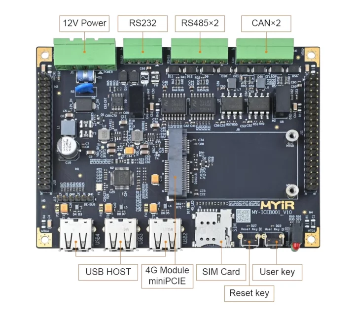 RS232 RS485 CAN Bus 4G LTE USB expansion board