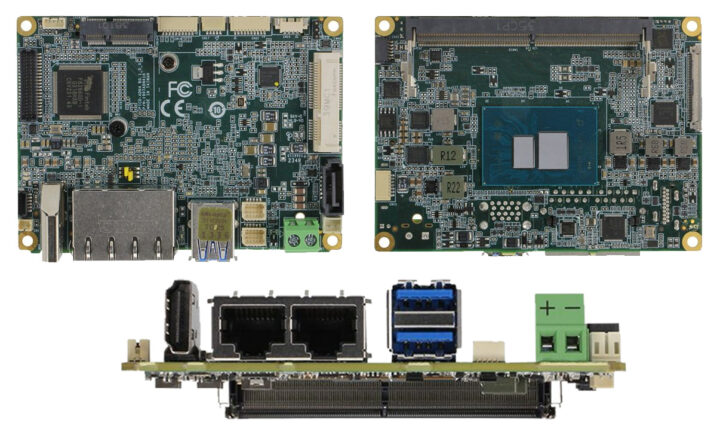 AAAEON PICO-ASL4 Rev.B Intel Atom x7000RE Pico ITX-SBC Top and Bottom