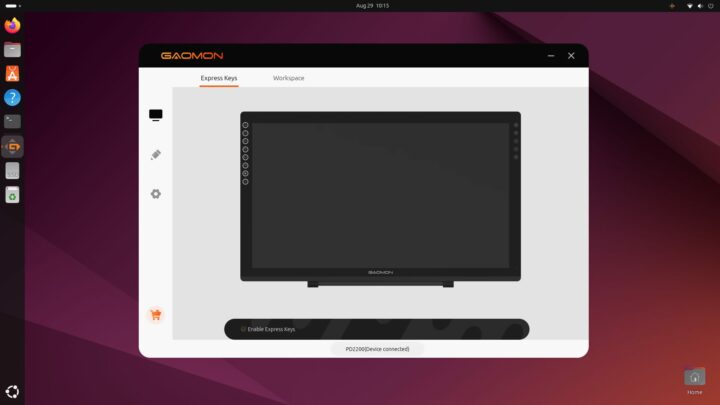 GAOMON pen setting linux