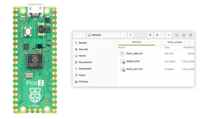 Recover Bricked Raspberry Pi Pico 2 or RP2350 board with flash_nuke.uf2