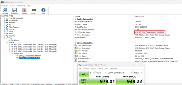 USB 3.2 Type-C Front speed