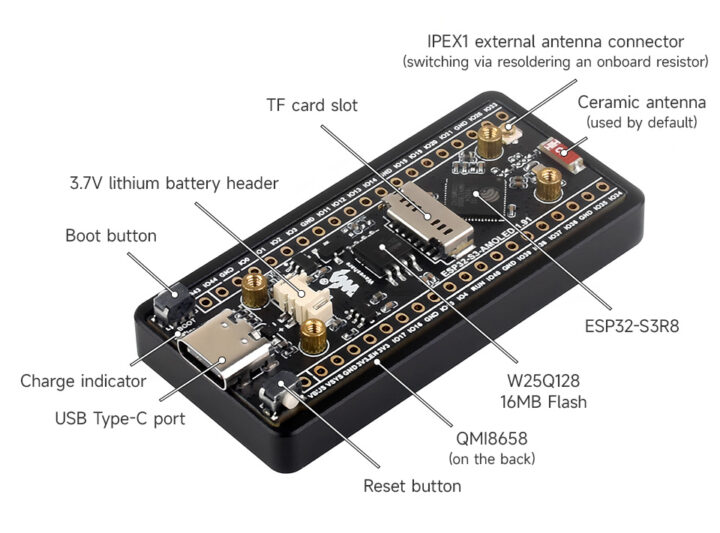 ESP32-S3 Touch AMOLED development board details