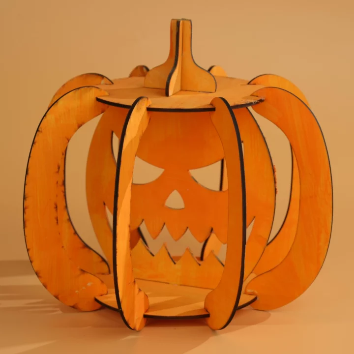 Halloween pumpkin candle holder with laser engraver