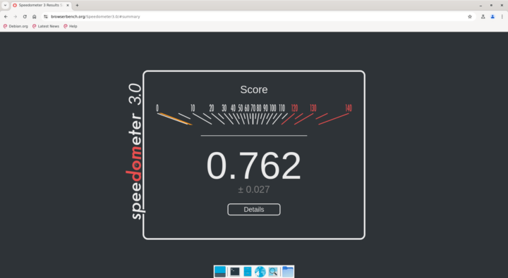 Testing Chromium with Speedometer 3.0.