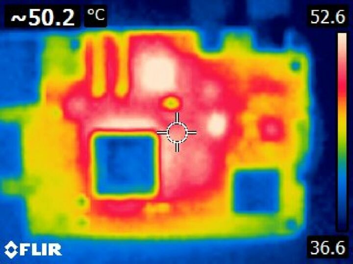 Reducing board temperature with a desktop fan.