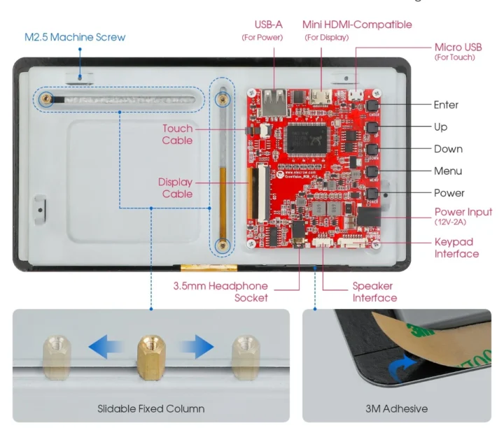 7-inch raspberry pi touchscreen display description