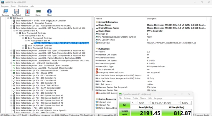 GEEKOM GT1 Mega rear panel left USB-C Thunderbolt speed