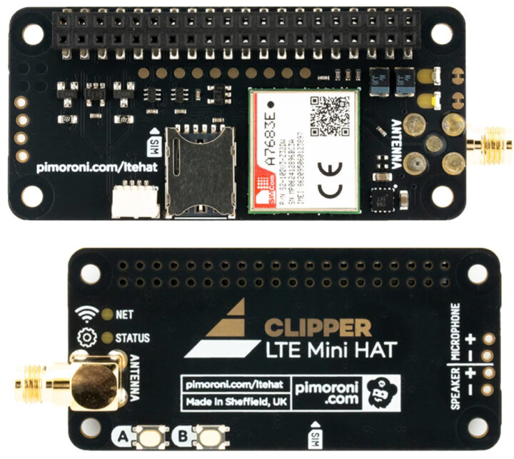 Pimoroni Clipper HAT Mini top and bottom