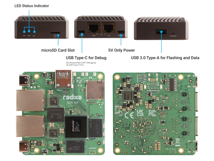 Rockchip RK3582 router board dual 2.5GbE