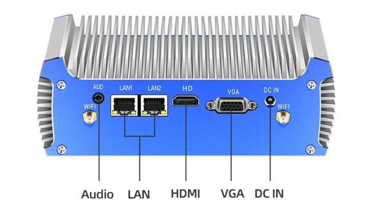 Rugged fanless computer dual Ethernet HDMI VGA