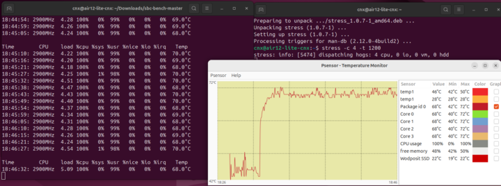 Stress test Intel N100 CPU