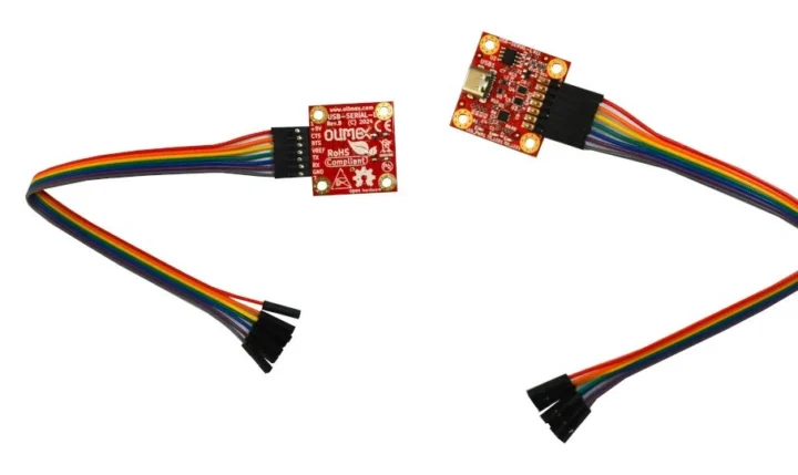 Olimex USB-SERIAL-L is a USB-to-serial debug board with CTS/RTS pins ...