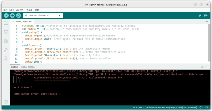 DHT sketch fail Arduino Zephyr