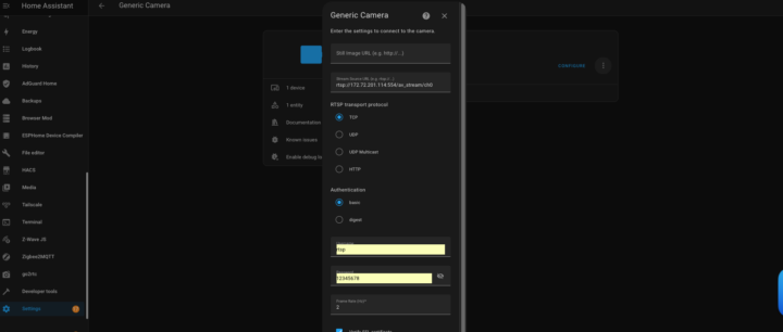 SonoffCAMSlim2 HomeAssistant RTSP