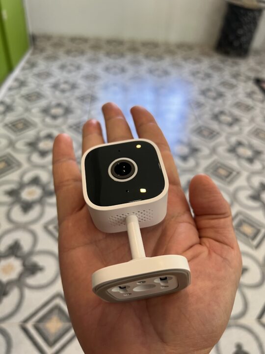 Palm-size indoor security camera