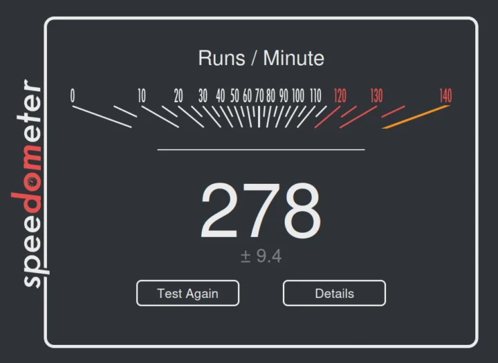 Speedometer 2.0 Firefox Linux GT1 Mega