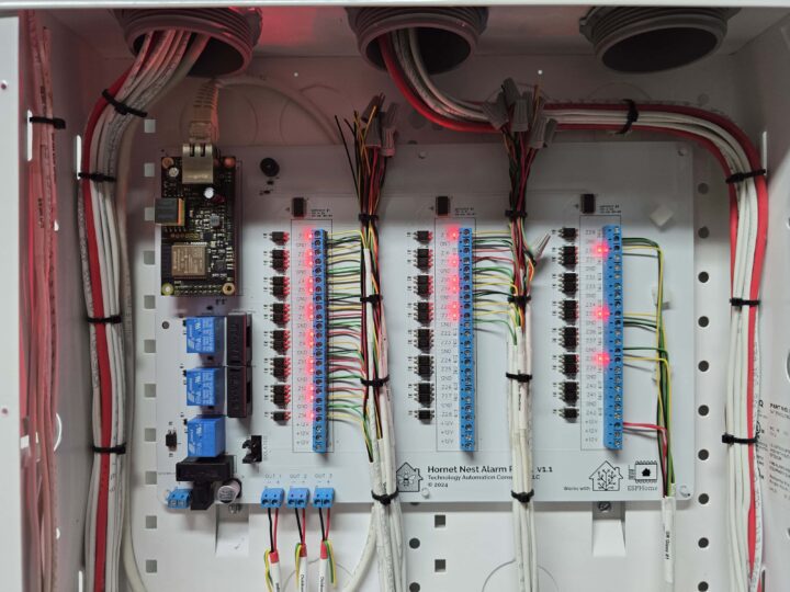 Hornet Nest home security panel in operation