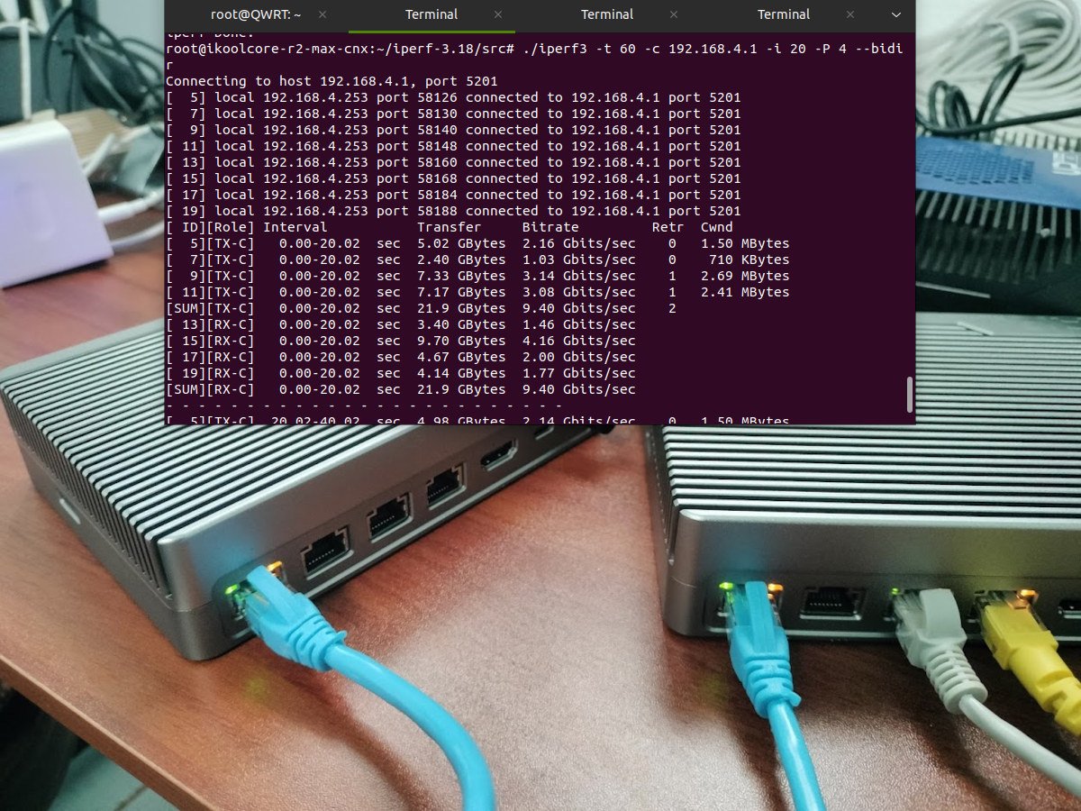 iperf3 10GbE multi thread test