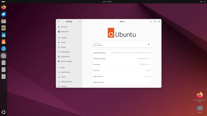 AAEON UPS-ASL01 Intel N100 hardware Ubuntu 24.04