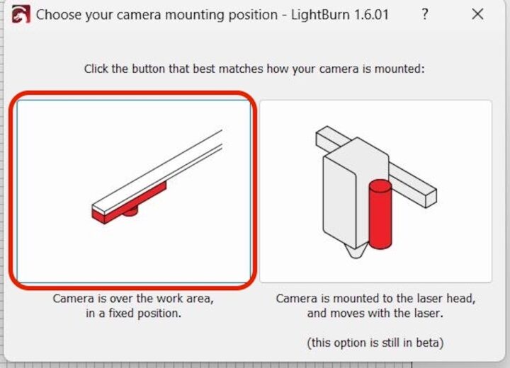 ACMER P3 48W Laser Engraver LightBurn Camera Mounting Position