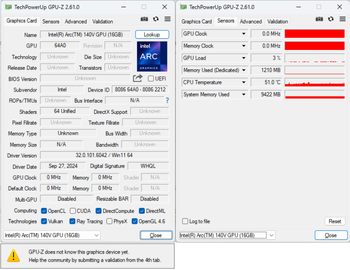 Intel Arc 140V GPU GPU Z