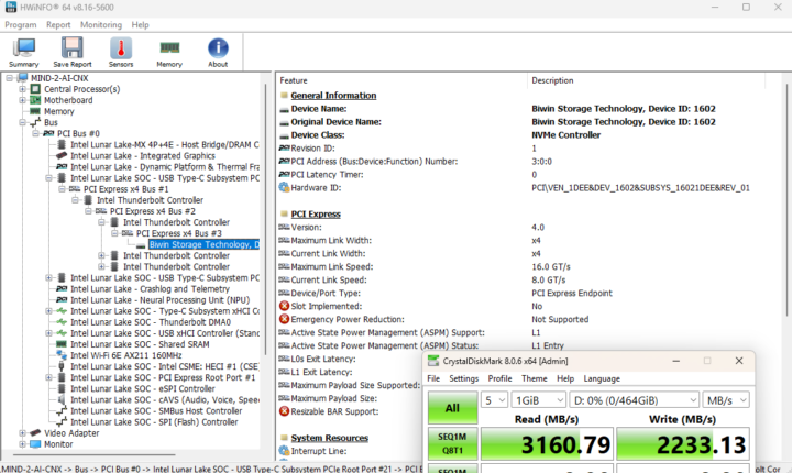 Khadas Mind 2 AI Maker Kit Thunderbolt USB Type C port speed test