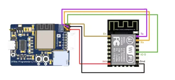 Offline Programmer ESP8266 module wiring