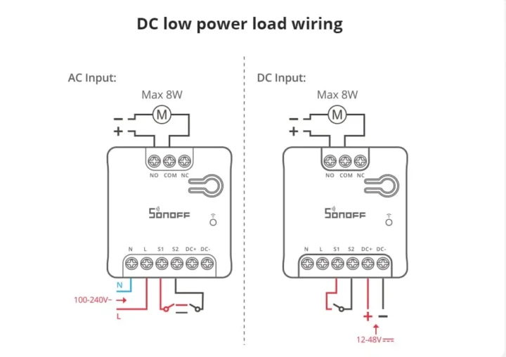 SONOFF MINI-D wiring DC load